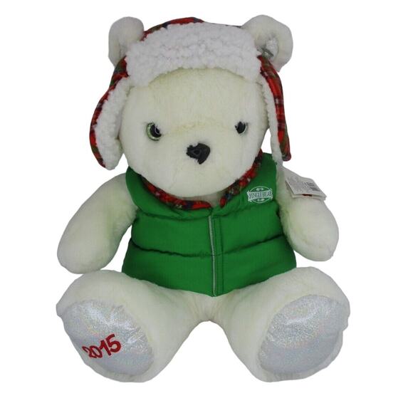2015 Russ Jingle Bear White Christmas Holiday Teddy Bear Stuffed Toy NWT - Picture 1 of 4